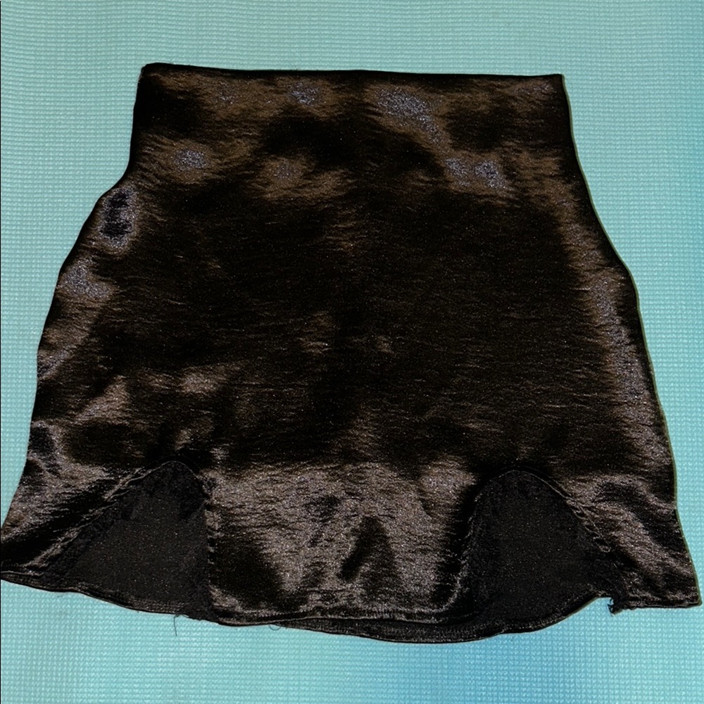 Satin Lace Cutout Skirt